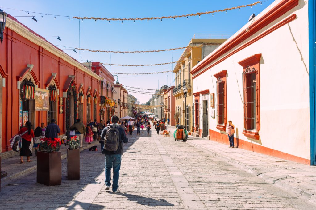 The colorful homes in Oaxaca