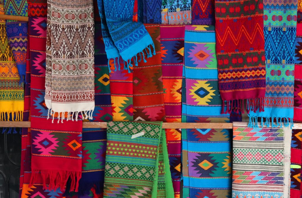 Hand woven colorful towns in Oaxaca